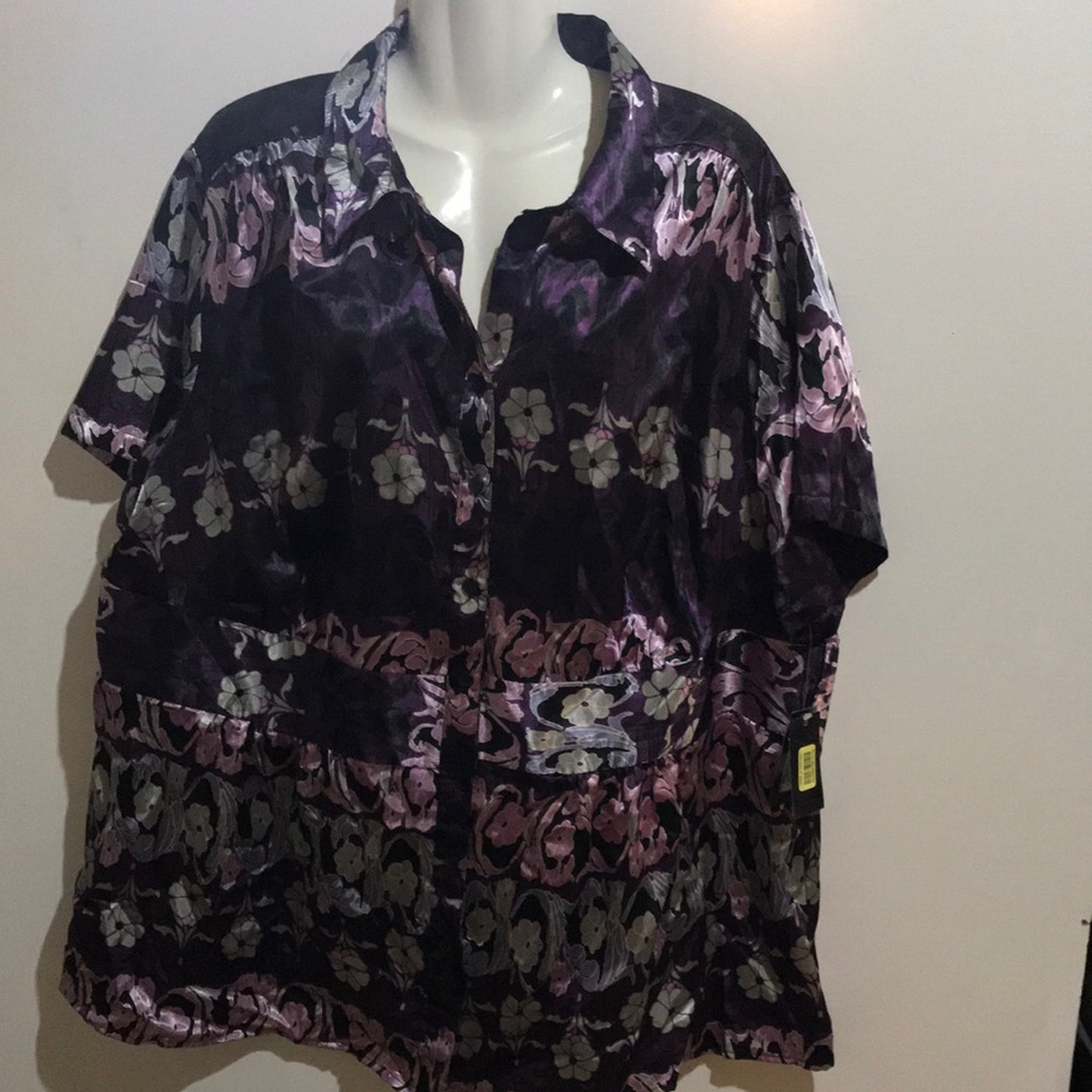 I.N. Studio Plum Design S/S Blouse - NWT